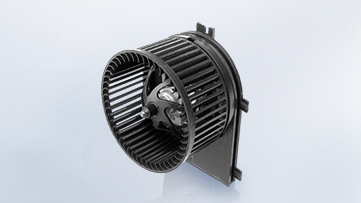 Blower modules are equipped with a vehicle-specific motor unit and a fixed blade assembly.